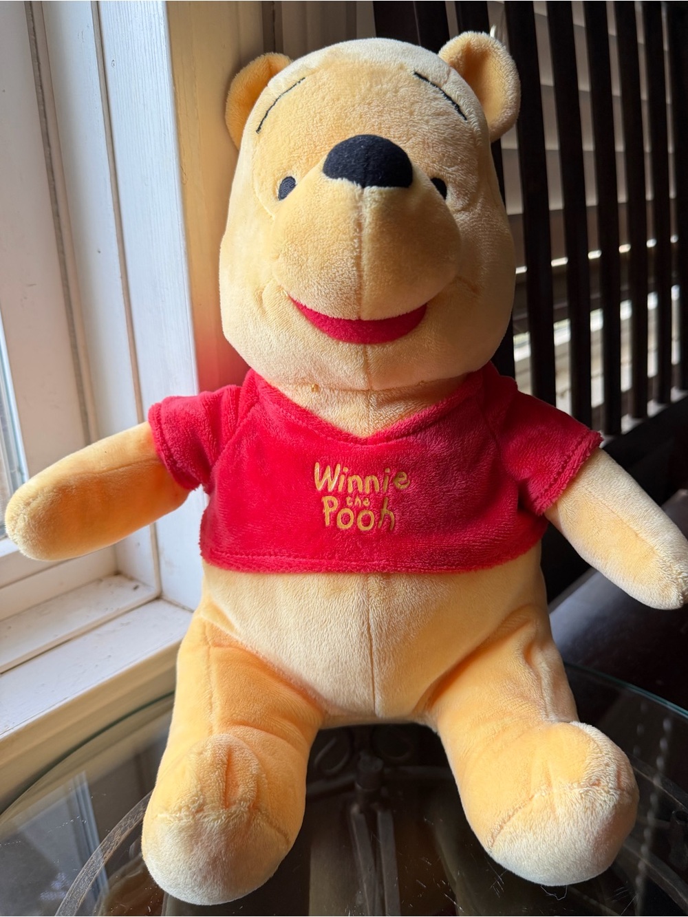 Disney Winnie the Pooh Plush - Yellow with Red Shirt